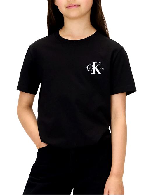Chest Monologo - T-Shirt bambino - nero CALVIN KLEIN | IU0IU00719TBEH