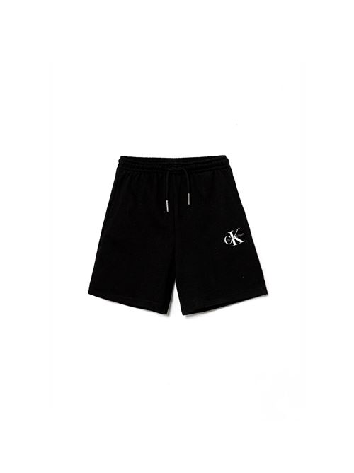 Monogram Relaxed - Shorts bambino - nero CALVIN KLEIN | IU0IU00723TBEH