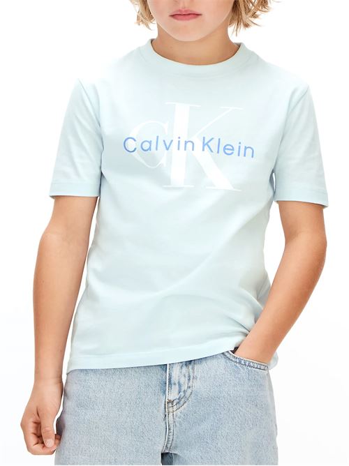Mono Logo - T-Shirt bambino - celeste CALVIN KLEIN | LV1CKSJA33D5O
