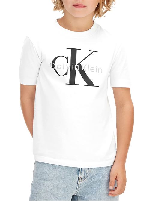 Mono Logo - T-Shirt bambino - bianco CALVIN KLEIN | LV1CKSJA33YAF