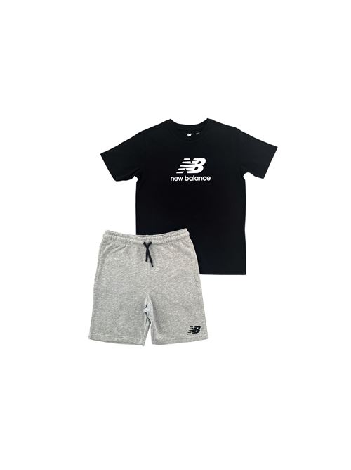 Stacked Logo Tee - Completino bambino - nero/grigio NEW BALANCE | LAKB0318BK