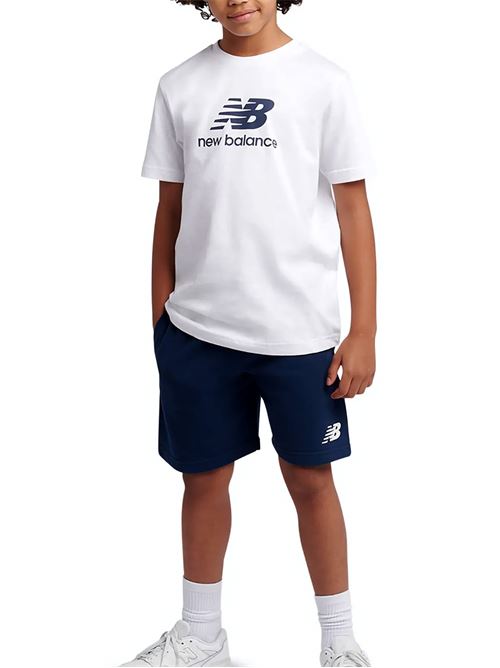 Stacked Logo Tee - Completino bambino - bianco/blu NEW BALANCE | LAKB0318BWE