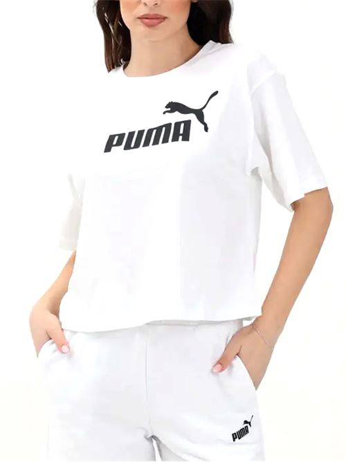 Essentials Cropped Logo - T-Shirt donna - bianco PUMA | 68497202