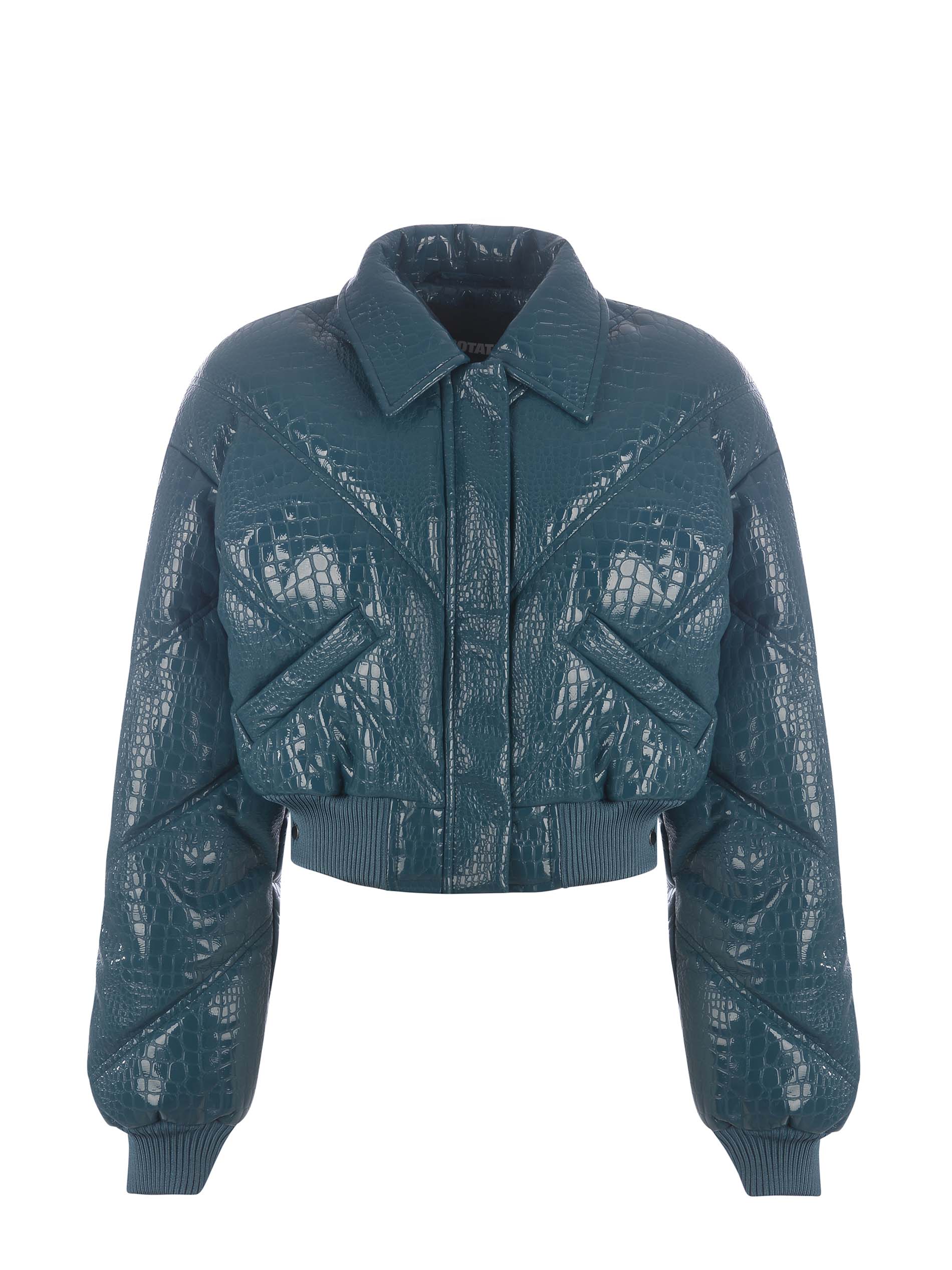 Rotate Birger Christensen Croc-effect Faux Leather Bomber Jacket