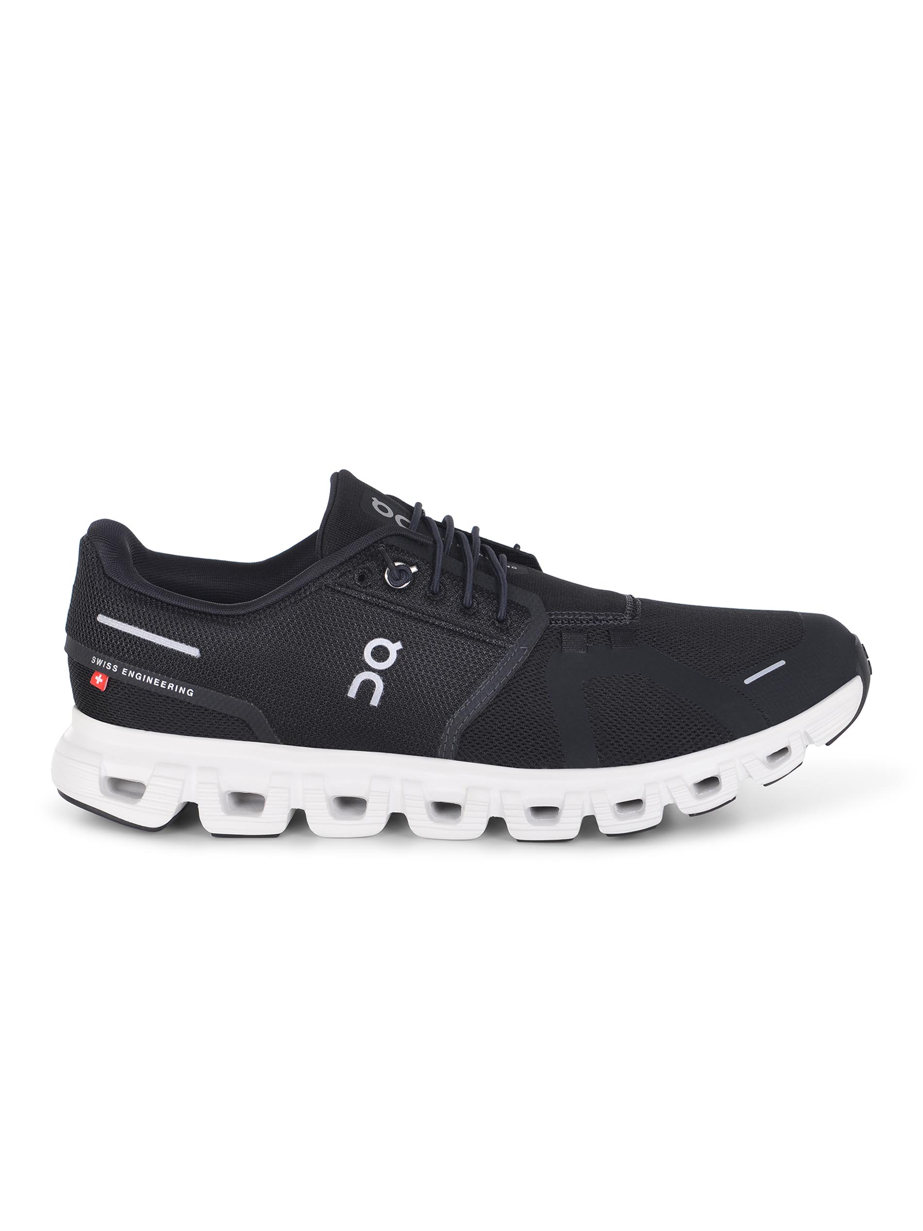 On Breathable Textile Sneakers With Distinctive Cushiing In Black