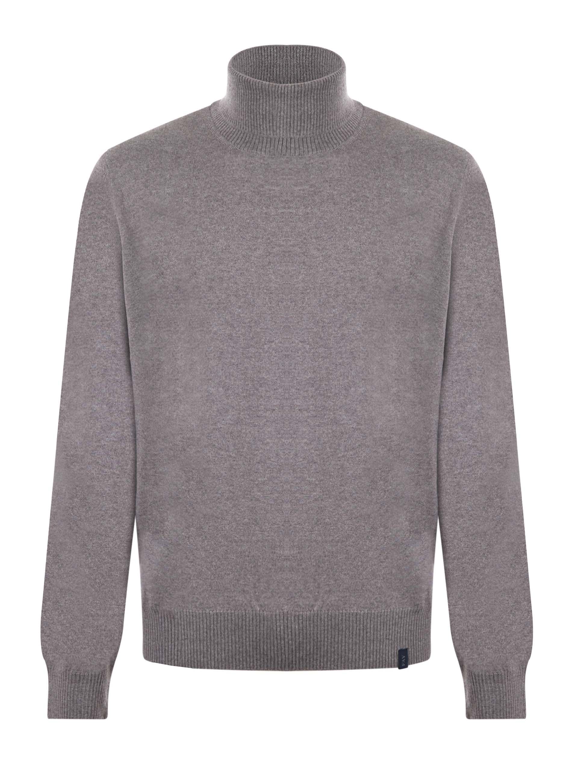 Fay Regular-fit. Fin. 12 Maglia Collo Alto In Lana Rasata. Sweater In Tortora