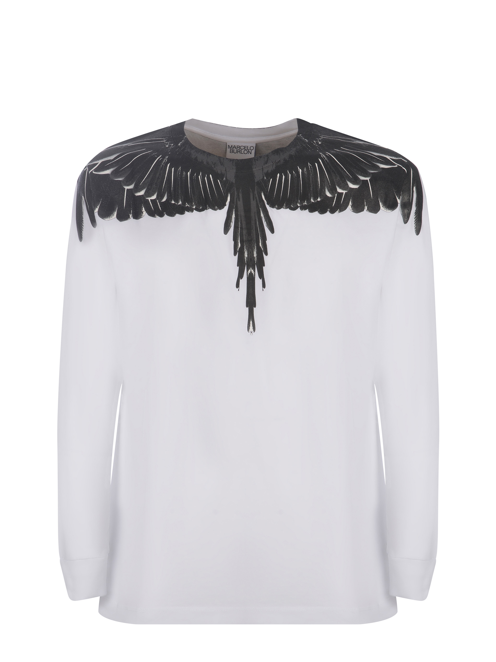 Felpa Marcelo Burlon Bianca, Stampa Fenice Fronte Retro, Maniche