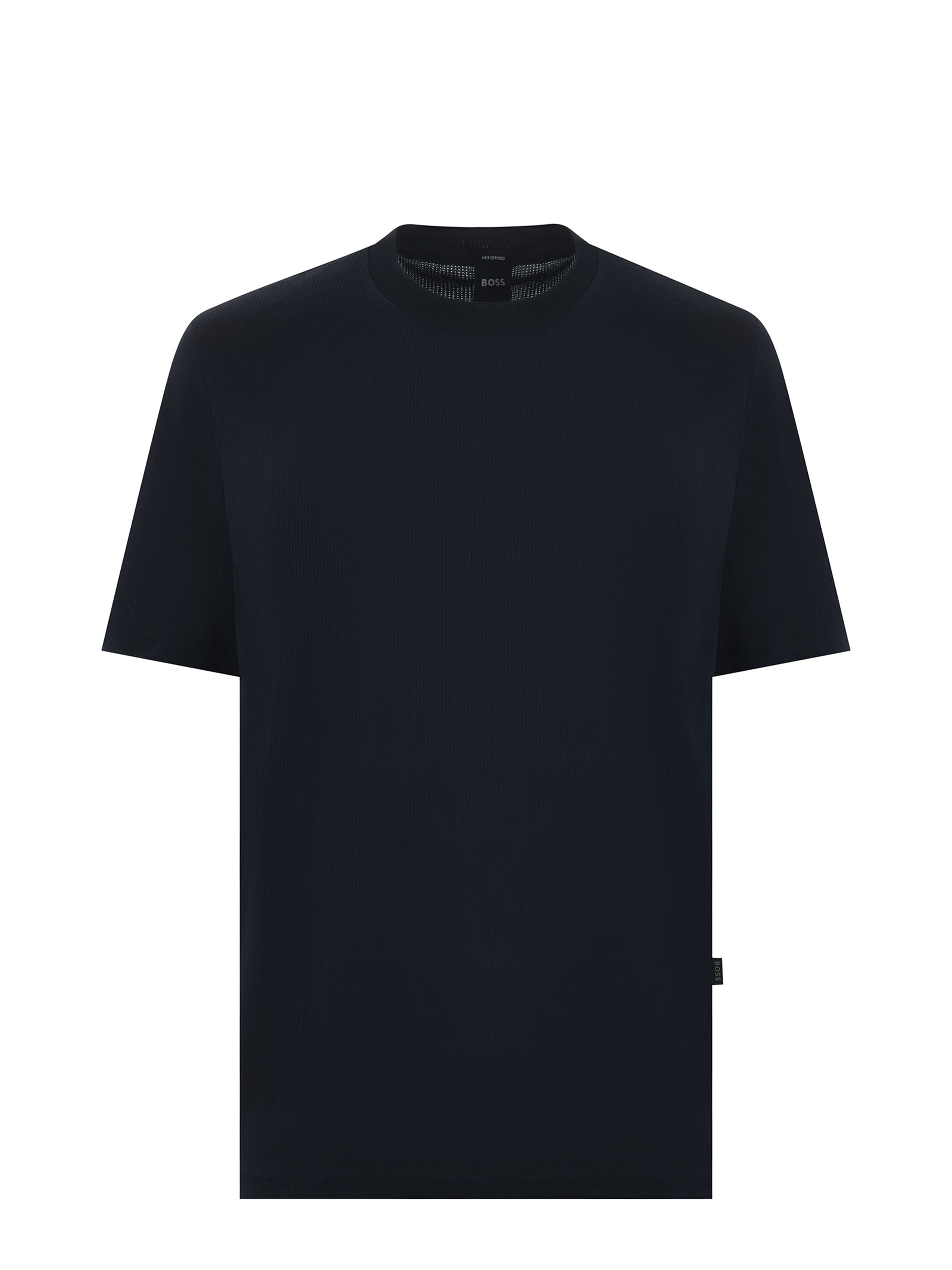 Hugo Boss Cotton-jersey Regular-fit T-shirt With Ribbed Collar