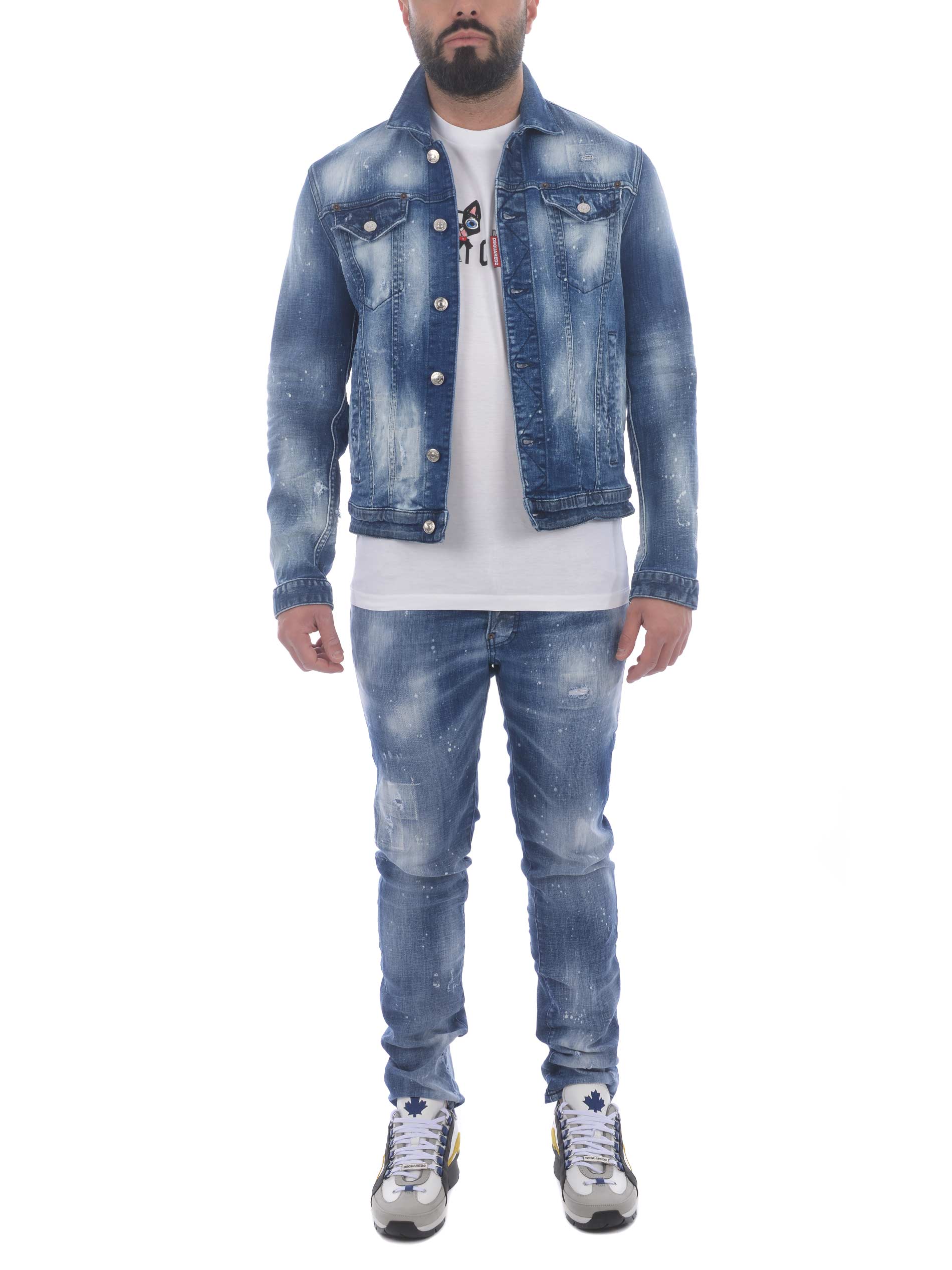 Giubbino Dsquared2 in denim stretch - DSQUARED - Tufano Moda