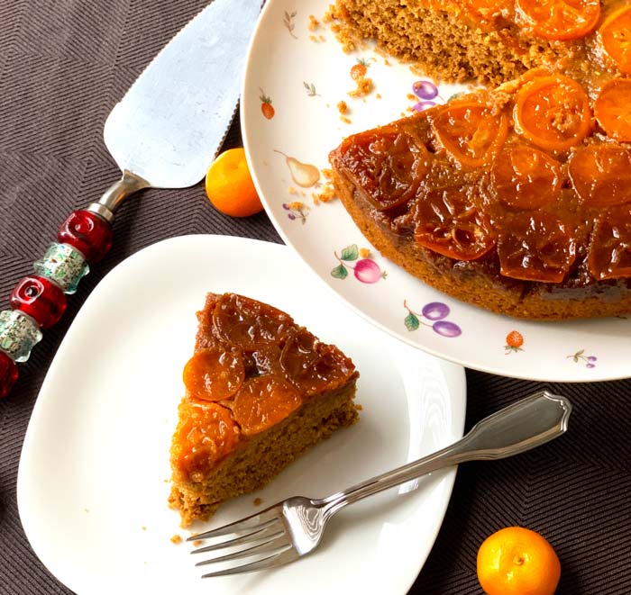 Calamondin cake recipe; calamondin ginger upside down spice cake