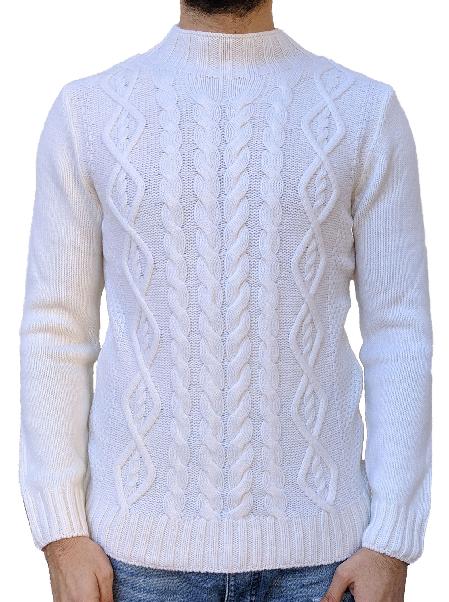 maglia lupetto bianca