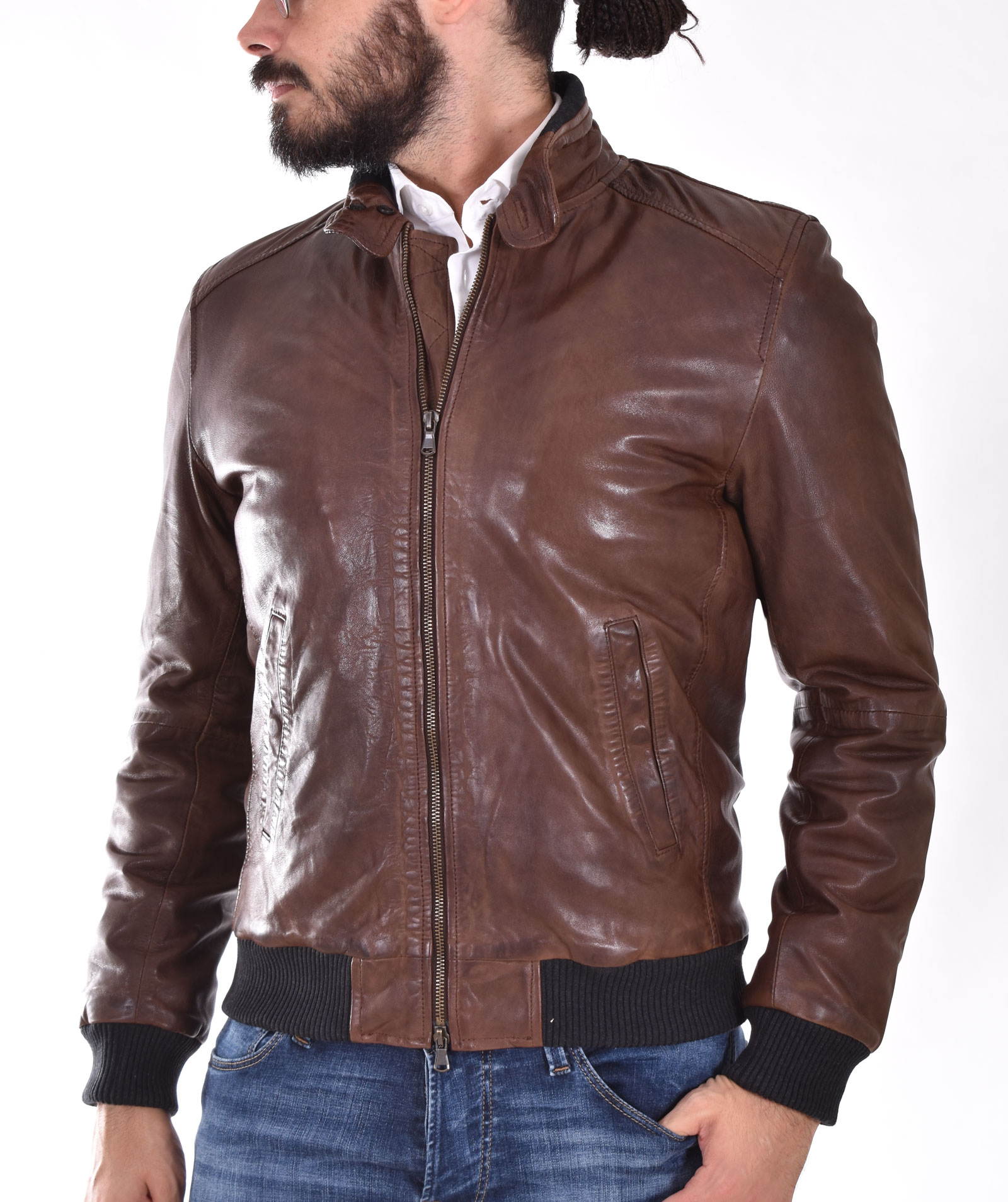 giubbotto marrone uomo