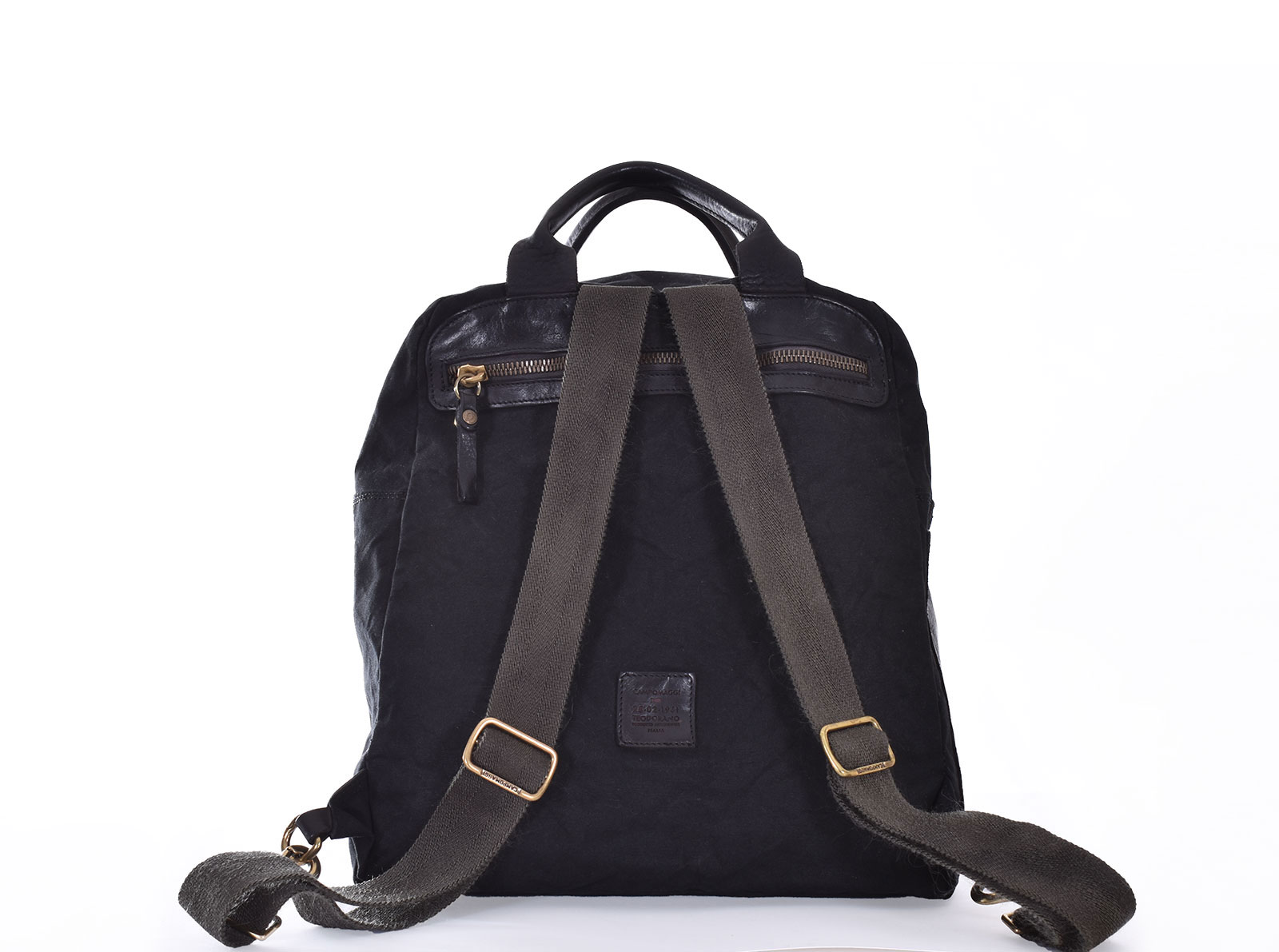 gray canvas backpack
