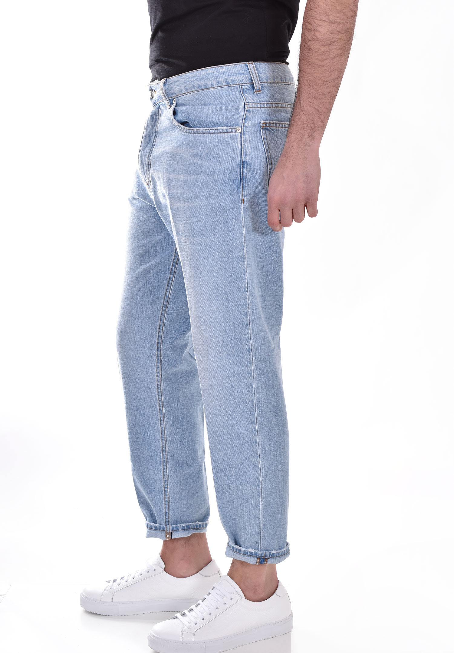Pantalone Be Able Leonardo blu chiaro corto largo - BE ABLE - Vectory uomo