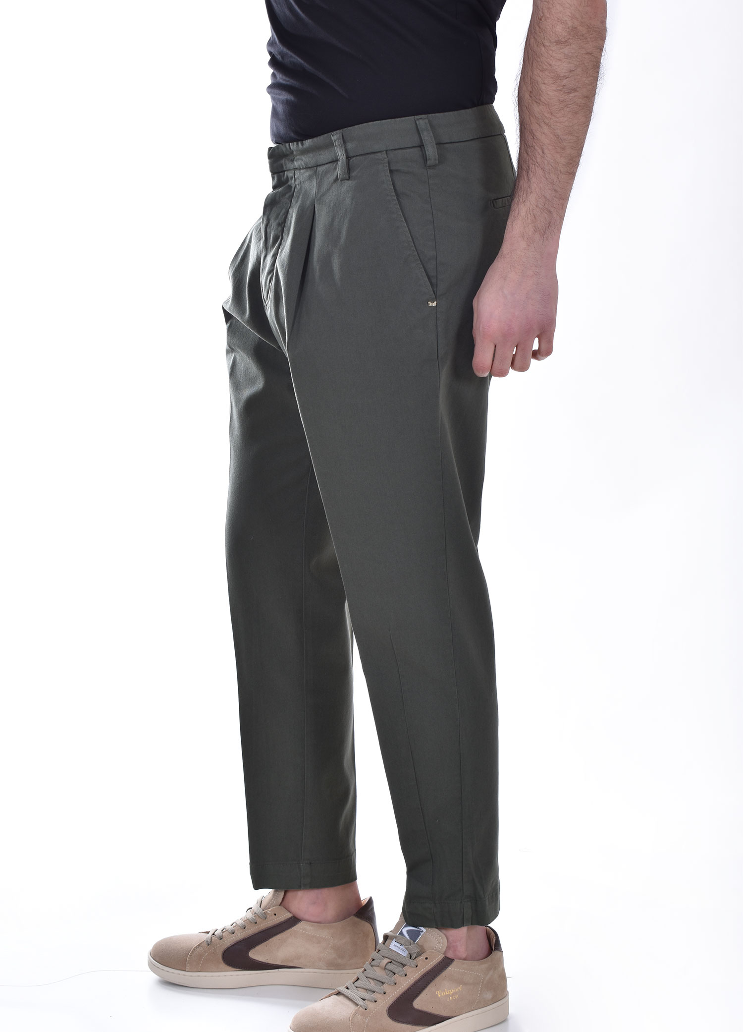 Pantalone Entre Amis verde pinces - ENTRE AMIS - Vectory uomo
