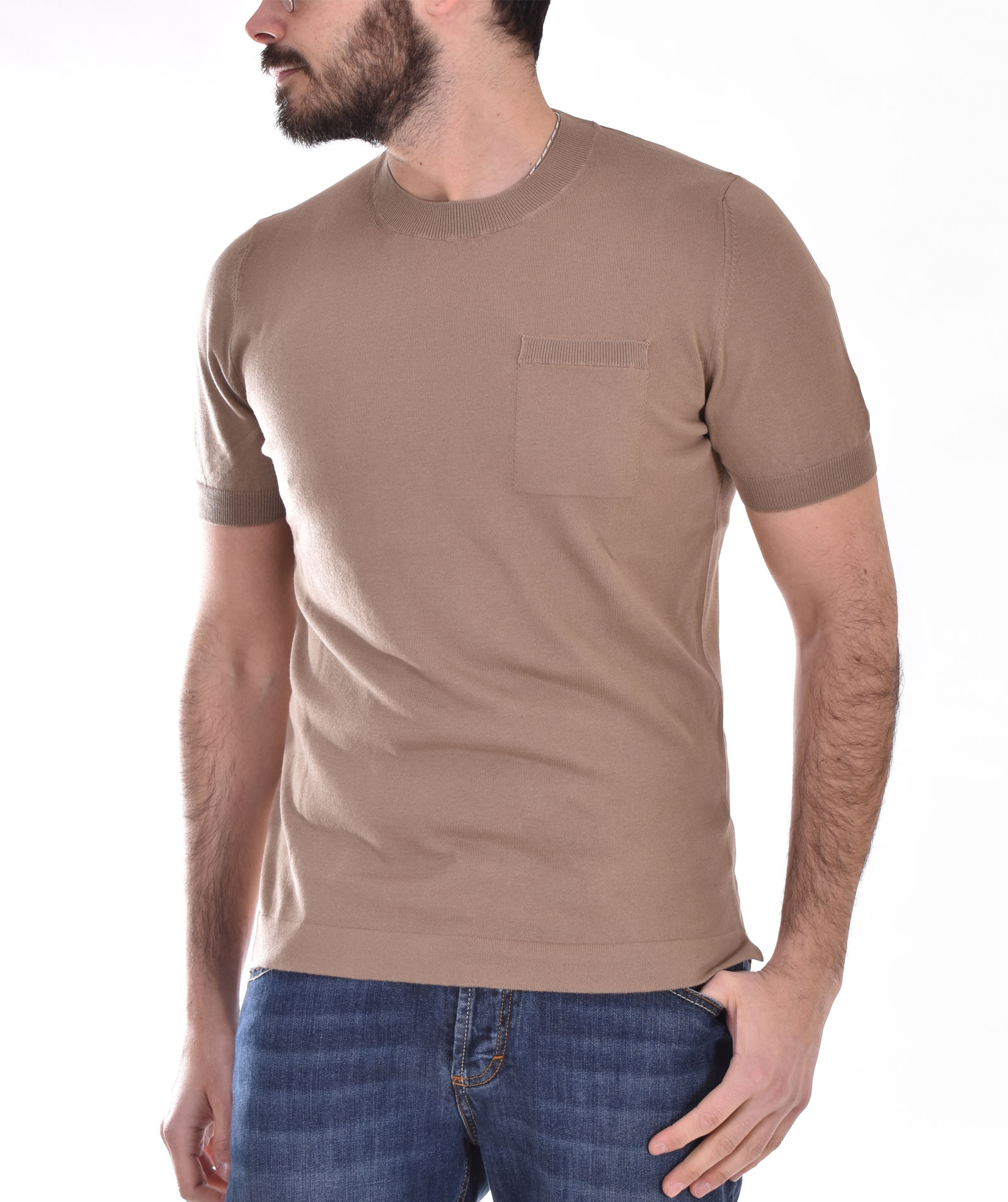 T shirt Gran Sasso maglia organic cotton beige - GRAN SASSO - Vectory uomo
