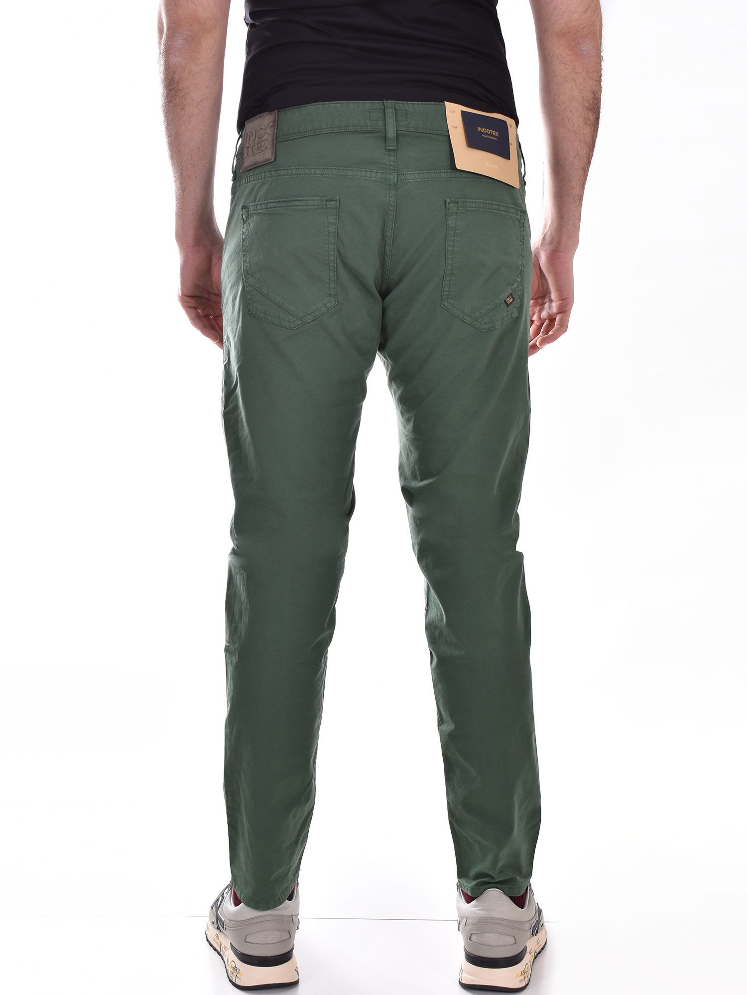 Pantalone Incotex 5 tasche verde - INCOTEX - Vectory uomo