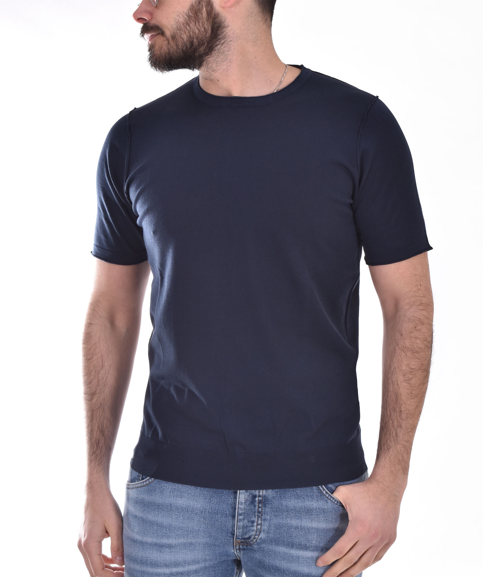 T shirt maglia Jeordie's taglio vivo blu - JEORDIE'S - Vectory uomo