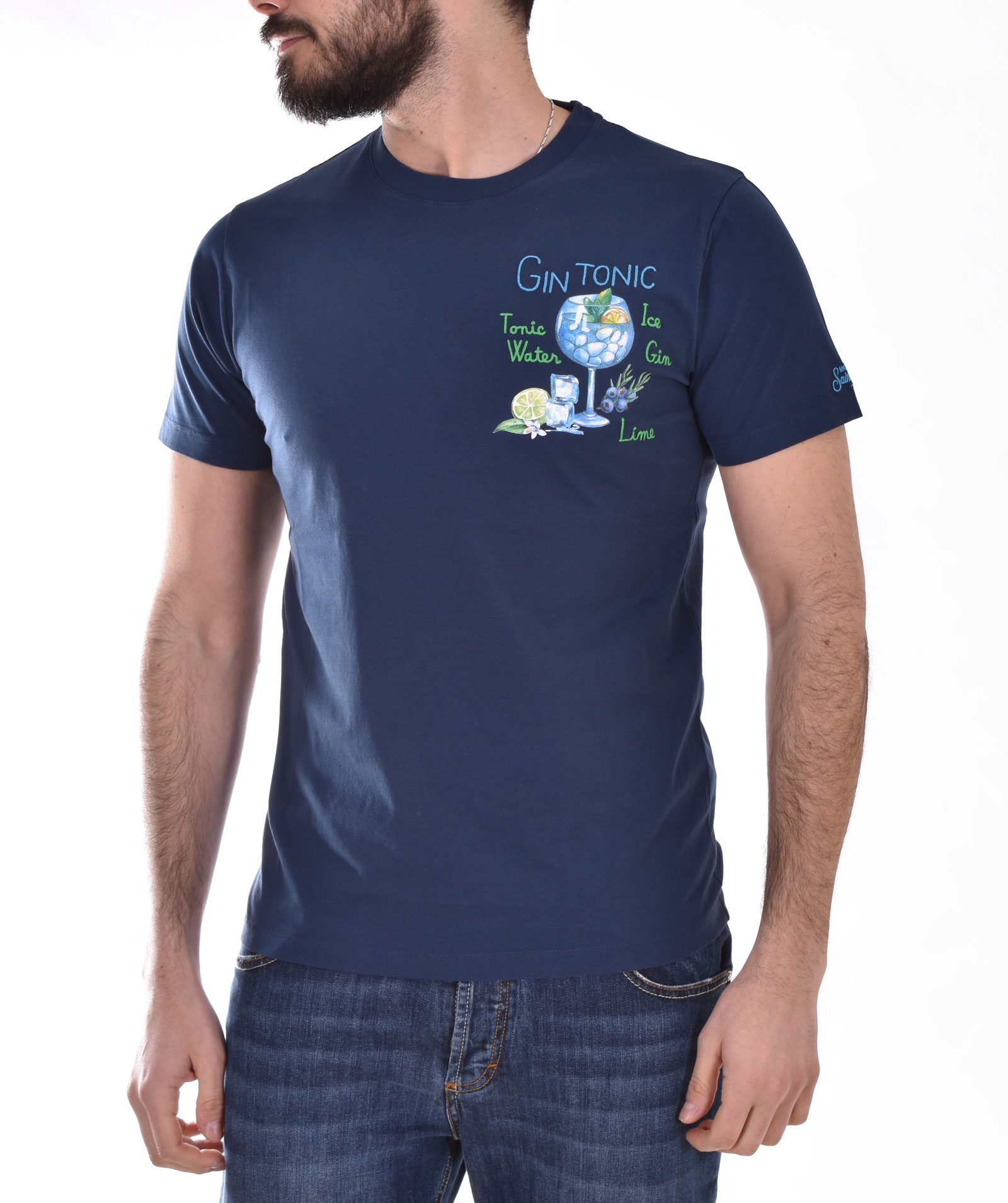 MC2 Saint Barth - T-shirt Gin Tonic Bianca Uomo - TSHM001 02966