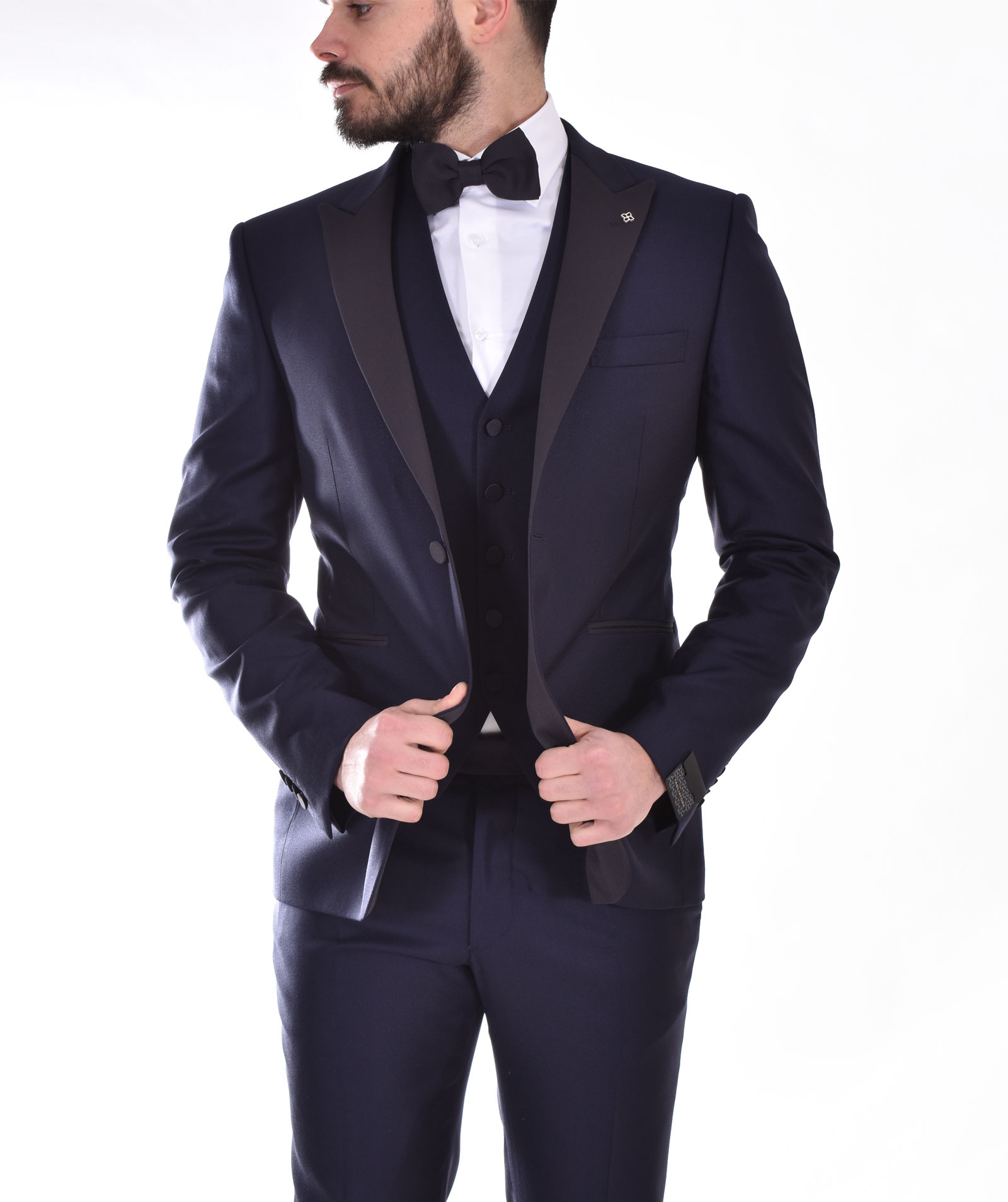 Abito Tagliatore smoking gilet blu lana seta EFBR15A01 - TAGLIATORE -  Vectory uomo
