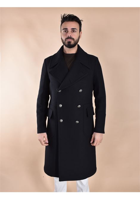 Daniele Alessandrini double-breasted long black coat DANIELE ALESSANDRINI | K102101