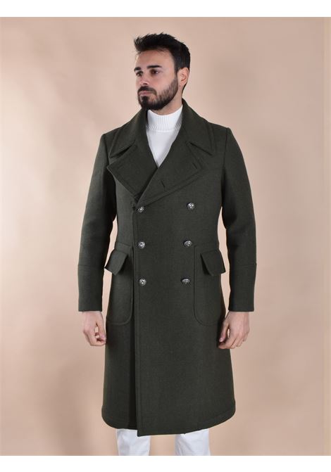 Cappotto Daniele Alessandrini doppiopetto lungo verde DANIELE ALESSANDRINI | K102131