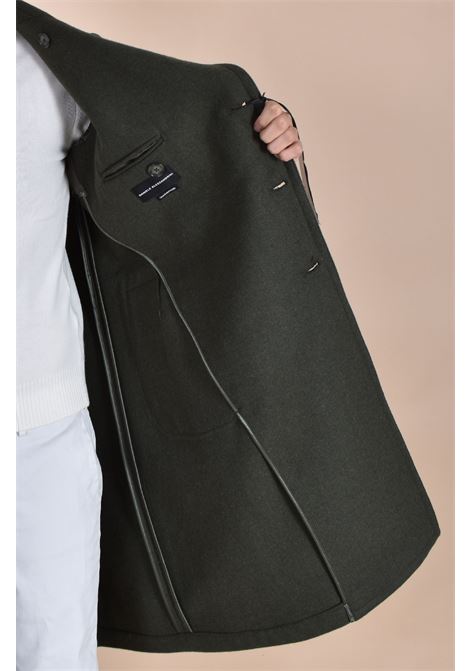 Cappotto Daniele Alessandrini doppiopetto lungo verde DANIELE ALESSANDRINI | K102131