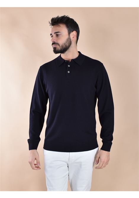 Polo Daniele Fiesoli rasata merino extrafine blu DANIELE FIESOLI | 9044023