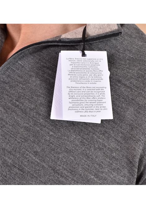 Gran Sasso Super Tasmania graue Strickjacke mit hohem Kragen und Rei?verschluss GRAN SASSO | 45144 14790083