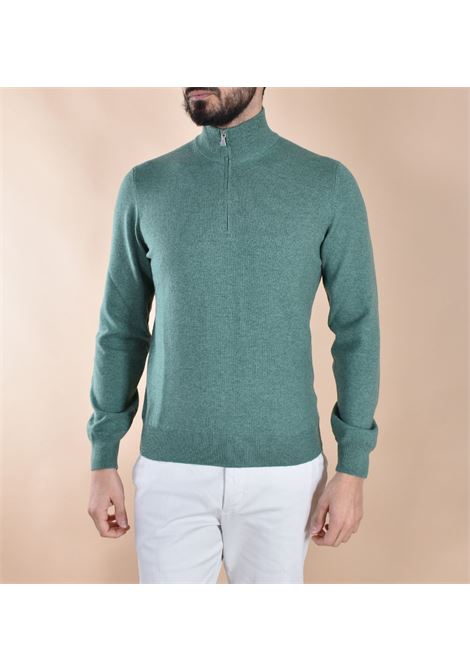 Maglia Lupetto Gran Sasso cashmere lana zip verde GRAN SASSO | 55126 19699423