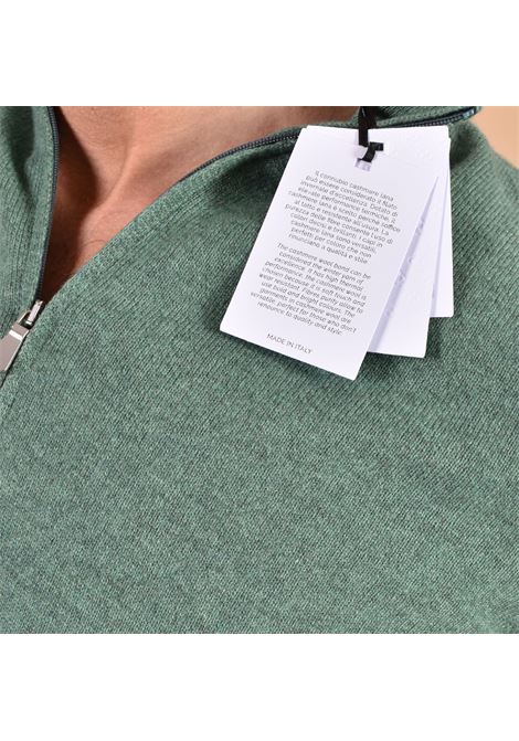 Maglia Lupetto Gran Sasso cashmere lana zip verde GRAN SASSO | 55126 19699423