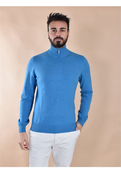 Gran Sasso Kaschmir-Wollpullover mit Rollkragen und Rei?verschluss in Hellblau GRAN SASSO | 55126 19699566