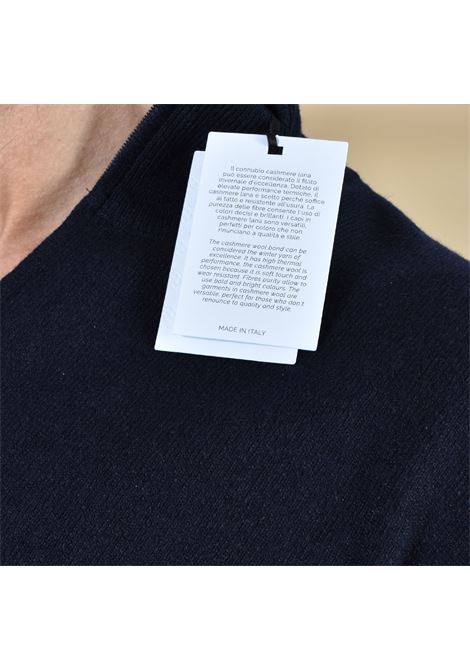 Lupetto Gran Sasso cashmere lana zip blu GRAN SASSO | 55126 19699599