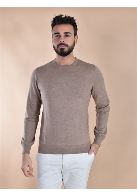 Maglia Gran Sasso extrafine merinos nocciola girocollo sottile GRAN SASSO | 57167 14499131