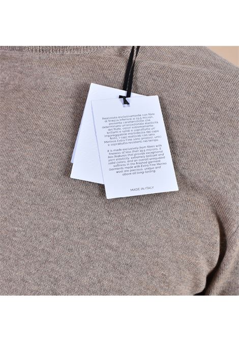 Maglia Gran Sasso extrafine merinos nocciola girocollo sottile GRAN SASSO | 57167 14499131