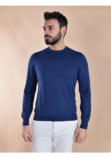 Maglia Gran Sasso extrafine merinos blu girocollo sottile GRAN SASSO | 57167 14499589