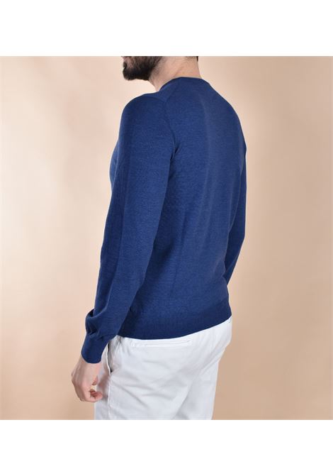 Maglia Gran Sasso extrafine merinos blu girocollo sottile GRAN SASSO | 57167 14499589