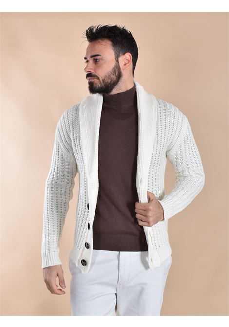 Cardigan Rakki maglione collo sciallato bianco old school soldier Rakkì | SOLDIER01