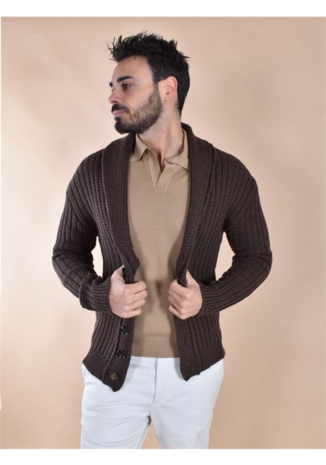 Gilet Rakki, pull ? col ch?le, chocolat, style old school, soldat Rakkì | SOLDIER02