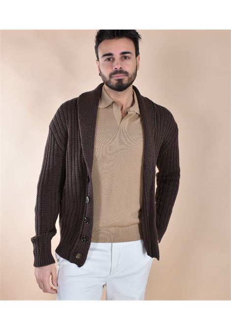 Gilet Rakki, pull ? col ch?le, chocolat, style old school, soldat Rakkì | SOLDIER02