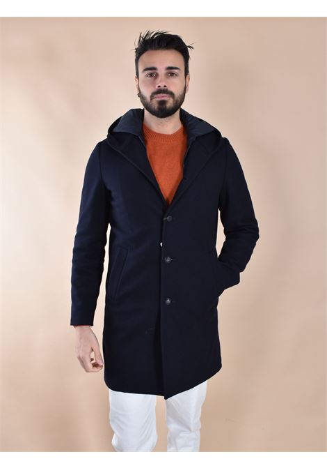 Manteau ? capuche bleu RPL ? simple boutonnage RPL | C801