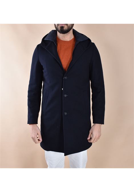 Manteau ? capuche bleu RPL ? simple boutonnage RPL | C801