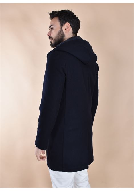 Manteau ? capuche bleu RPL ? simple boutonnage RPL | C801