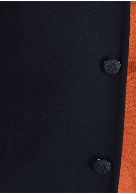 Manteau ? capuche bleu RPL ? simple boutonnage RPL | C801