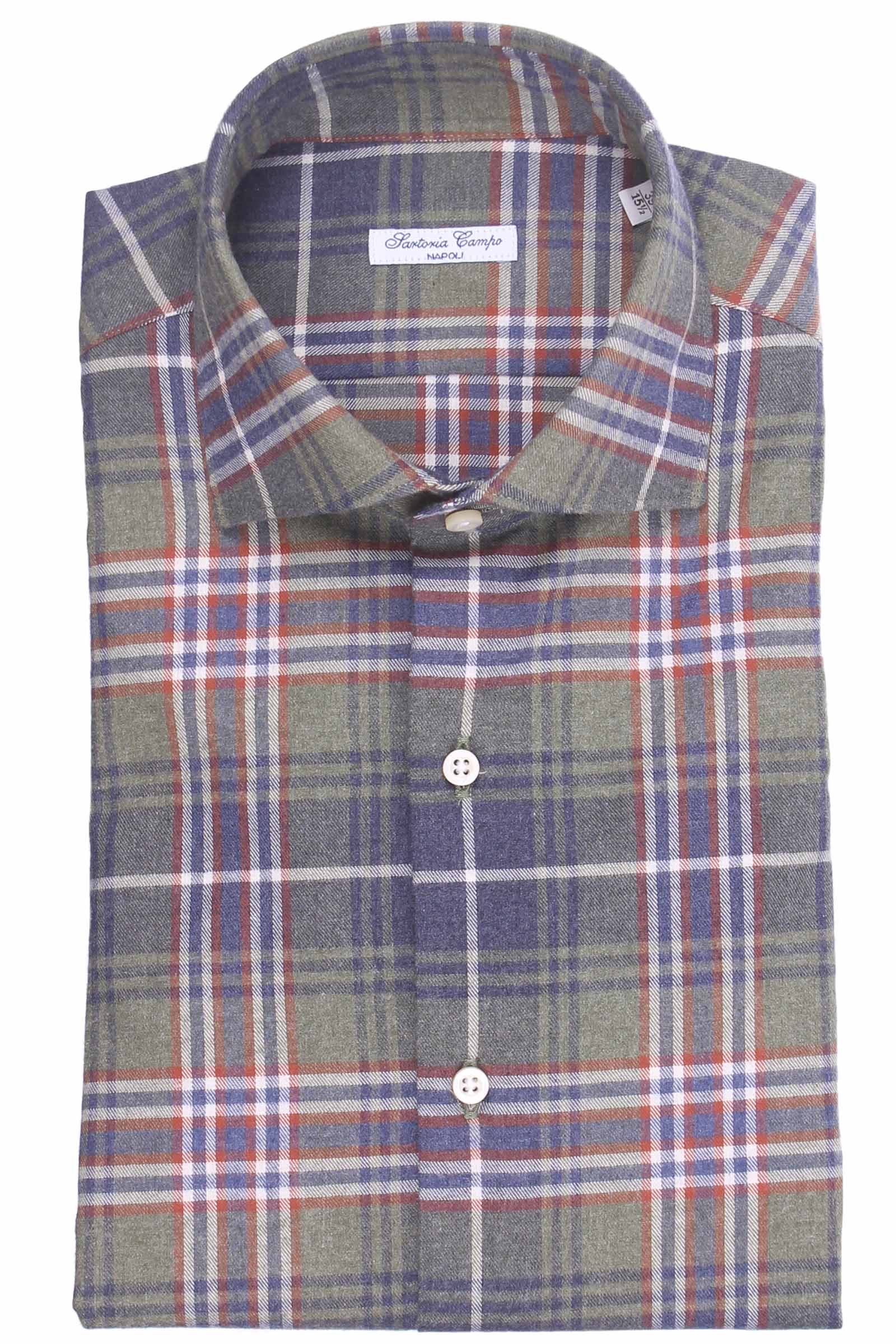 camicia check in flanella di cotone light