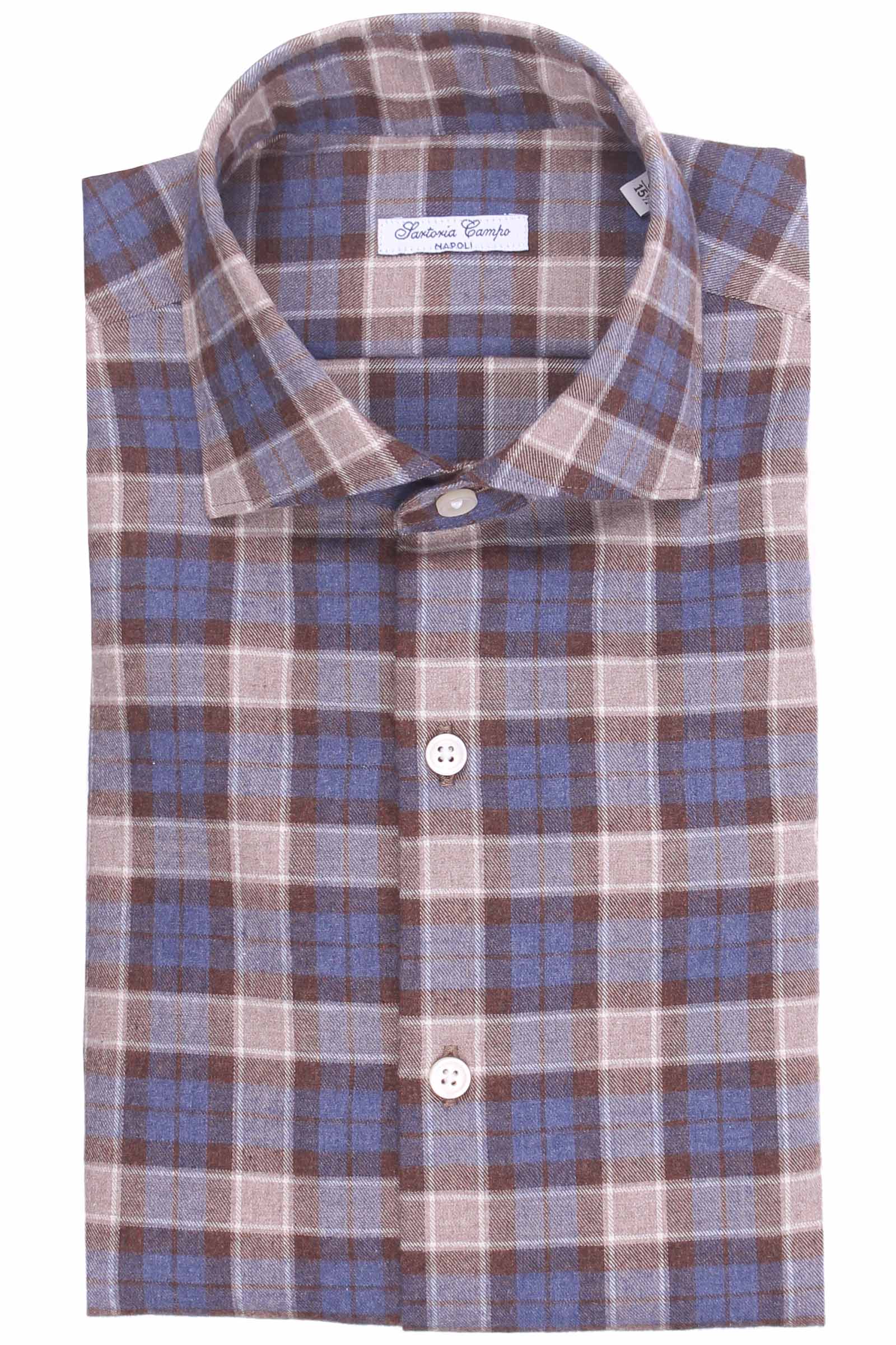camicia check in flanella di cotono light