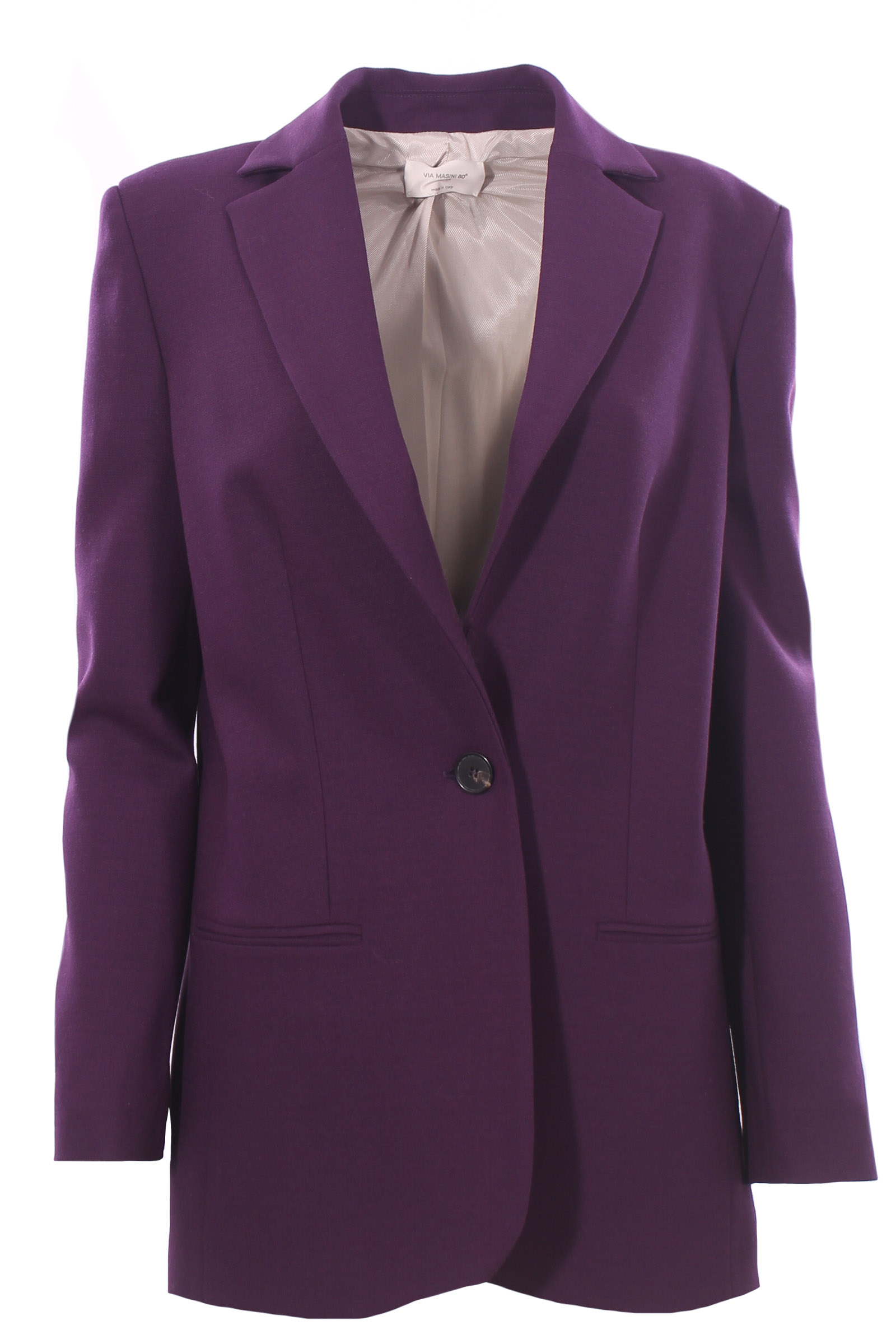 Giacca monopetto in jersey di lana