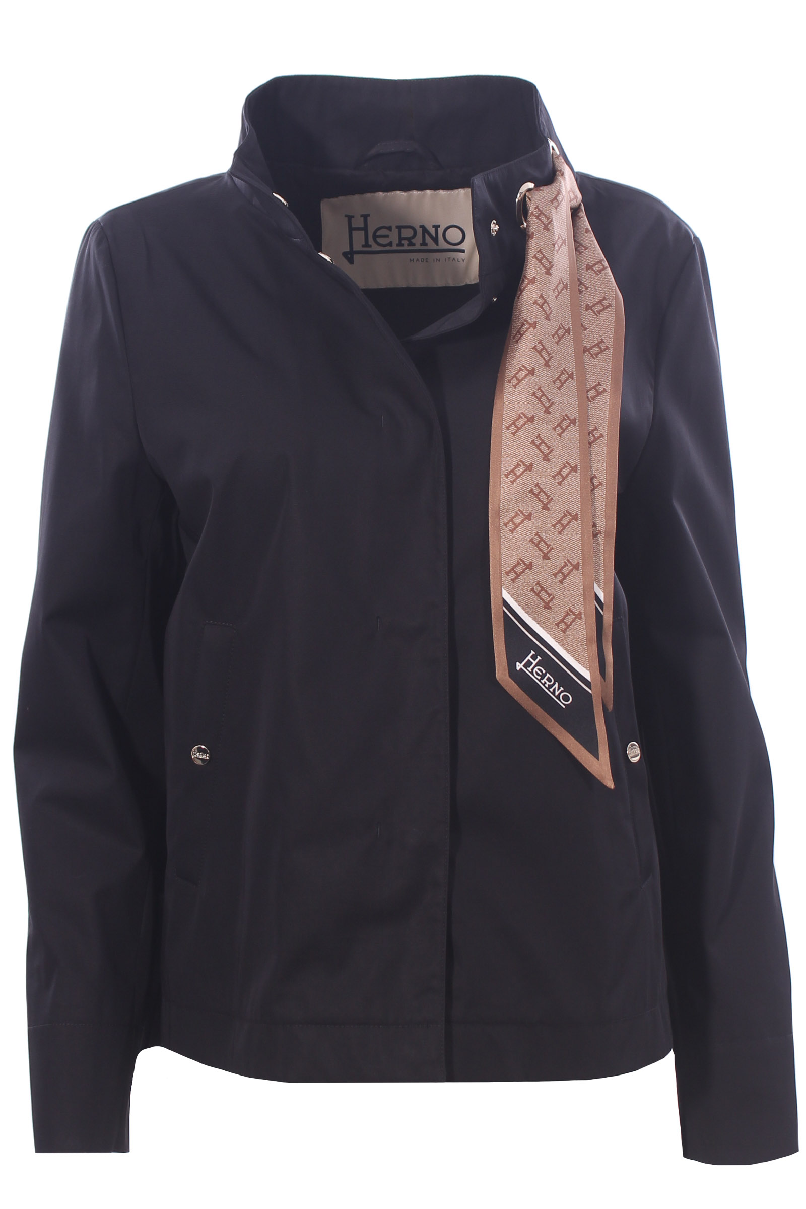 giubbino in light cotton canvas con foulard