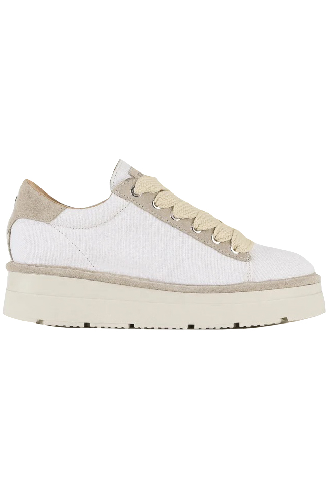 Sneakers in lino e suede