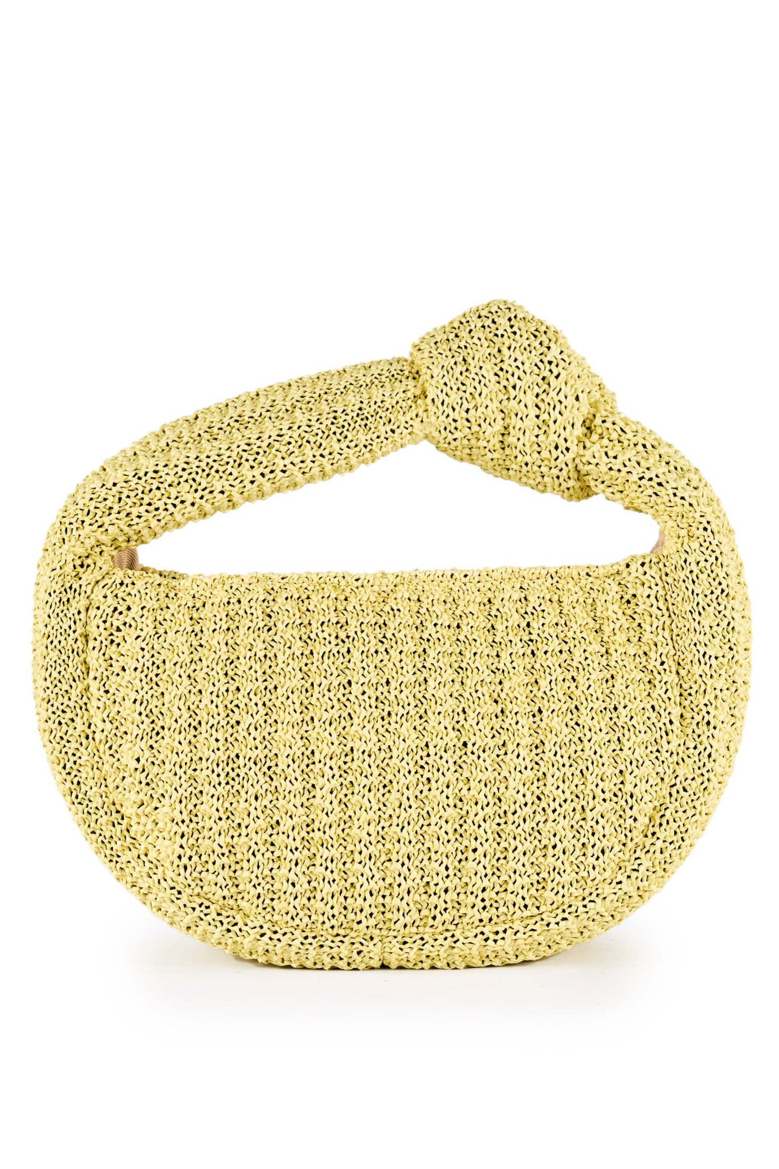 Borsa a mano in rafia crochet